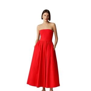 J. Crew Strapless Red Dress